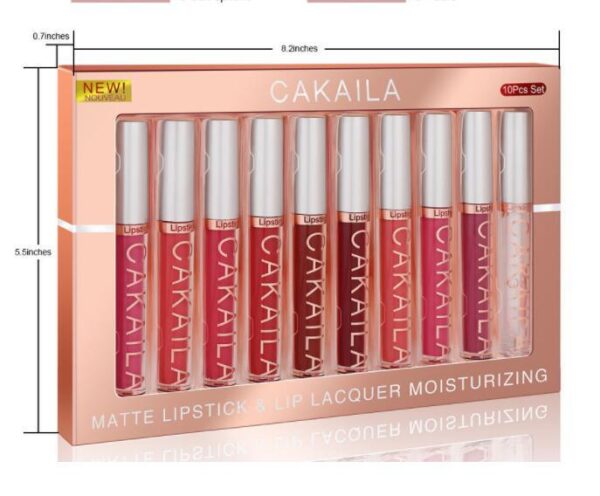 Pack Of 10 Matte Nonstick Cup Waterproof Lip Gloss - Image 2