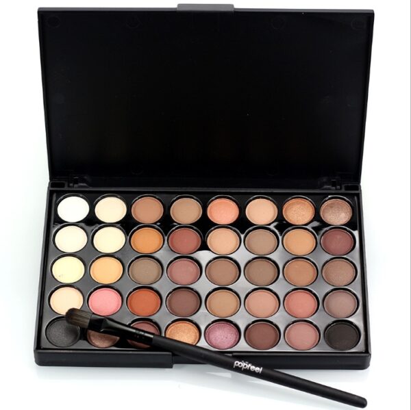 Palette Matte Eyeshadow Pallete Glitter Powder Eye Shadow Earth Shadow Brush Set - Image 10