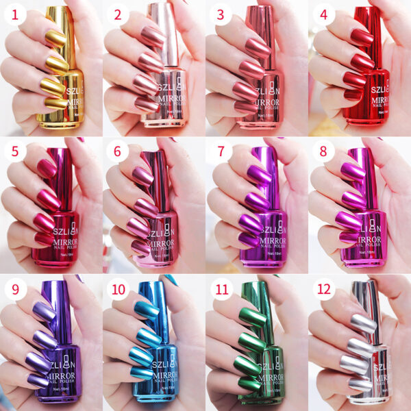 Mirror silver nail polish metal color stainless steel - Image 5