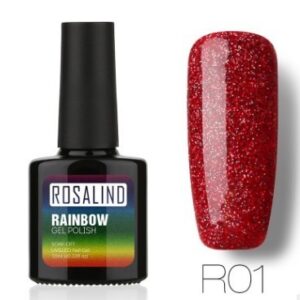 Nail free, long-lasting, non-toxic, nail polish, ROSALIND phototherapy glue, star studded rainbow system.