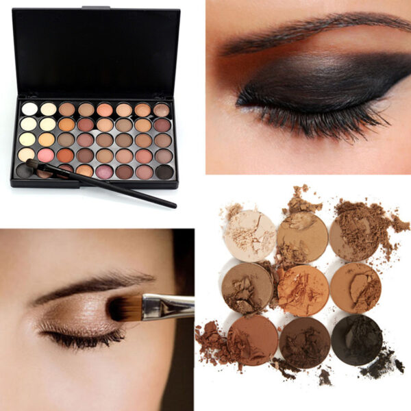Palette Matte Eyeshadow Pallete Glitter Powder Eye Shadow Earth Shadow Brush Set - Image 2