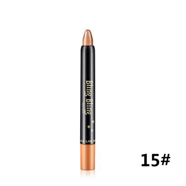 Pearlescent Silkworm Eyeshadow Pen Lasting Waterproof And Not Blooming Shiny Pearlescent Gel Pen 15 Color Eye Shadow Pen - Image 10