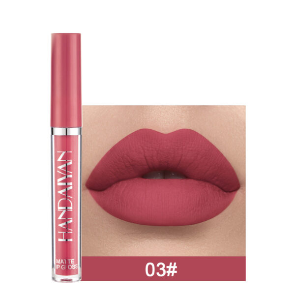 Handaiyan Matte Lip Glaze Liquid Lipstick Mini Tube Lip Gloss Waterproof Non Stick Cup Lip Gloss Genuine - Image 3