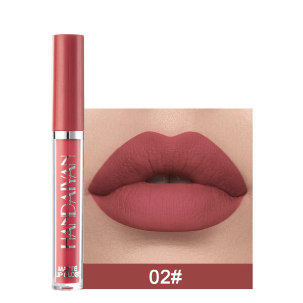 Handaiyan Matte Lip Glaze Liquid Lipstick Mini Tube Lip Gloss Waterproof Non Stick Cup Lip Gloss Genuine - Image 2