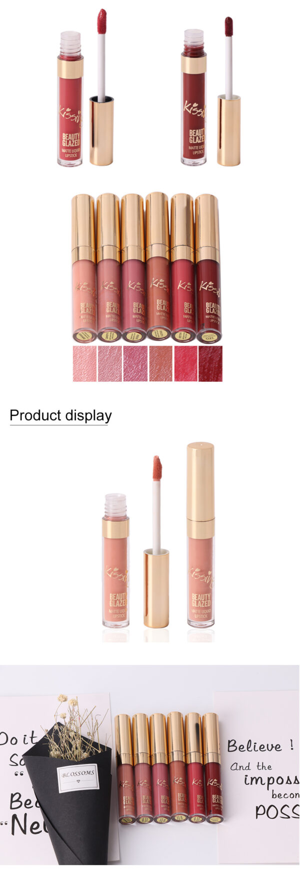 6Pcs/set Liquid Matte Lipstick Easy To Wear Long-lasting Lip - Image 5
