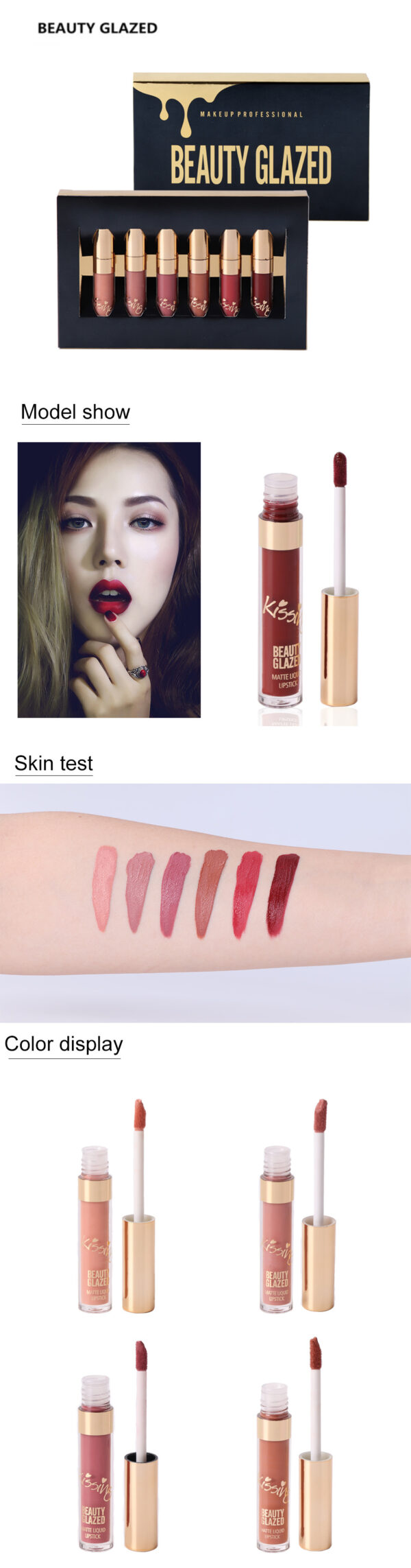 6Pcs/set Liquid Matte Lipstick Easy To Wear Long-lasting Lip - Image 3