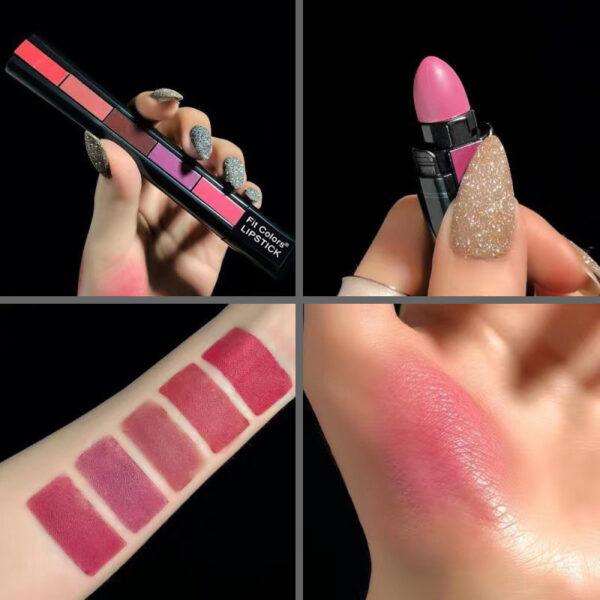 Matte 5-color Lipstick Set Velvet Lip Stick Non-stick Lip Gloss Long Lasting Waterproof Sexy Red Lipstick - Image 4