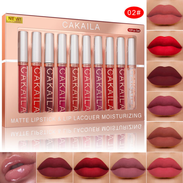Pack Of 10 Matte Nonstick Cup Waterproof Lip Gloss - Image 6
