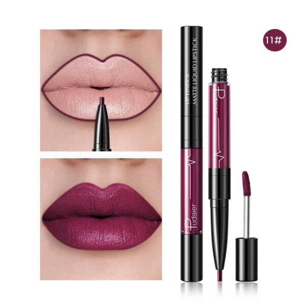 Pudaier Matte Lip Gloss Lip Liner 2 in1 Maquiagem Profissional Completa Agate Red Lip Tint Plumper Tattoo Makeup liquid Lipstick - Image 5