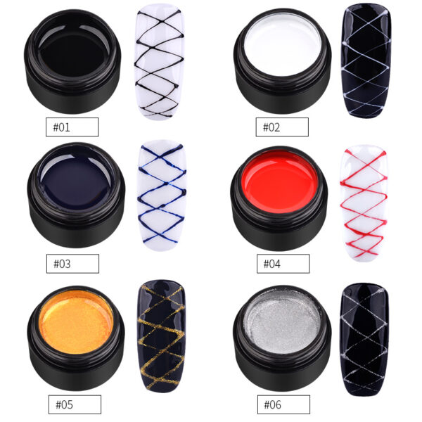 Nail Elastic Drawing Nail Oil Gum Spider Gum Creative Painting Phototherapy Painting Gum DIY Silk Drawing Gum - Image 3