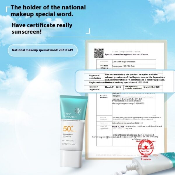 No Fake White Refreshing Sun Protection Full Body Face Women's Isolation Sunscreen Lotion - Image 2