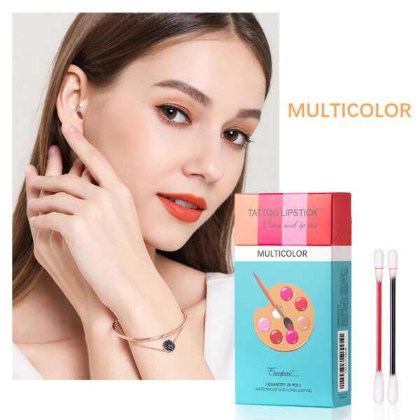 20 Pcs Set Cotton Swab Lipsticks For Outdoor Portable Lipsticks Cosmetics Waterproof Case Lasting Long Cigarette Liquid Lipstick - Image 7