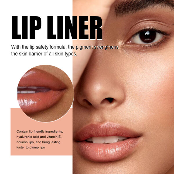 Lip Liner Pen Dark Brown Waterproof Long Lasting Plump Soft Lip Gloss Makeup Cosmetics - Image 3
