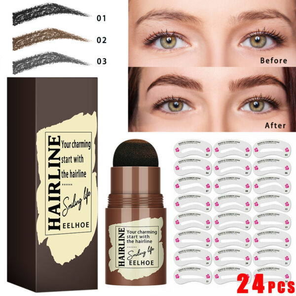 Eyebrow Stamp Stencil Kit, 24 Pc Eyebrow Shaping Stencils, Long-lasting Eyebrow Brow Definer, Perfect Make-up Reusable Kit - Image 10