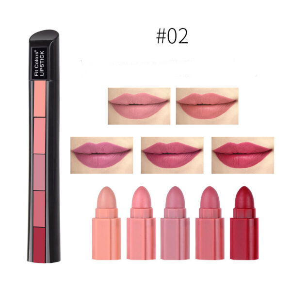 Matte 5-color Lipstick Set Velvet Lip Stick Non-stick Lip Gloss Long Lasting Waterproof Sexy Red Lipstick - Image 6
